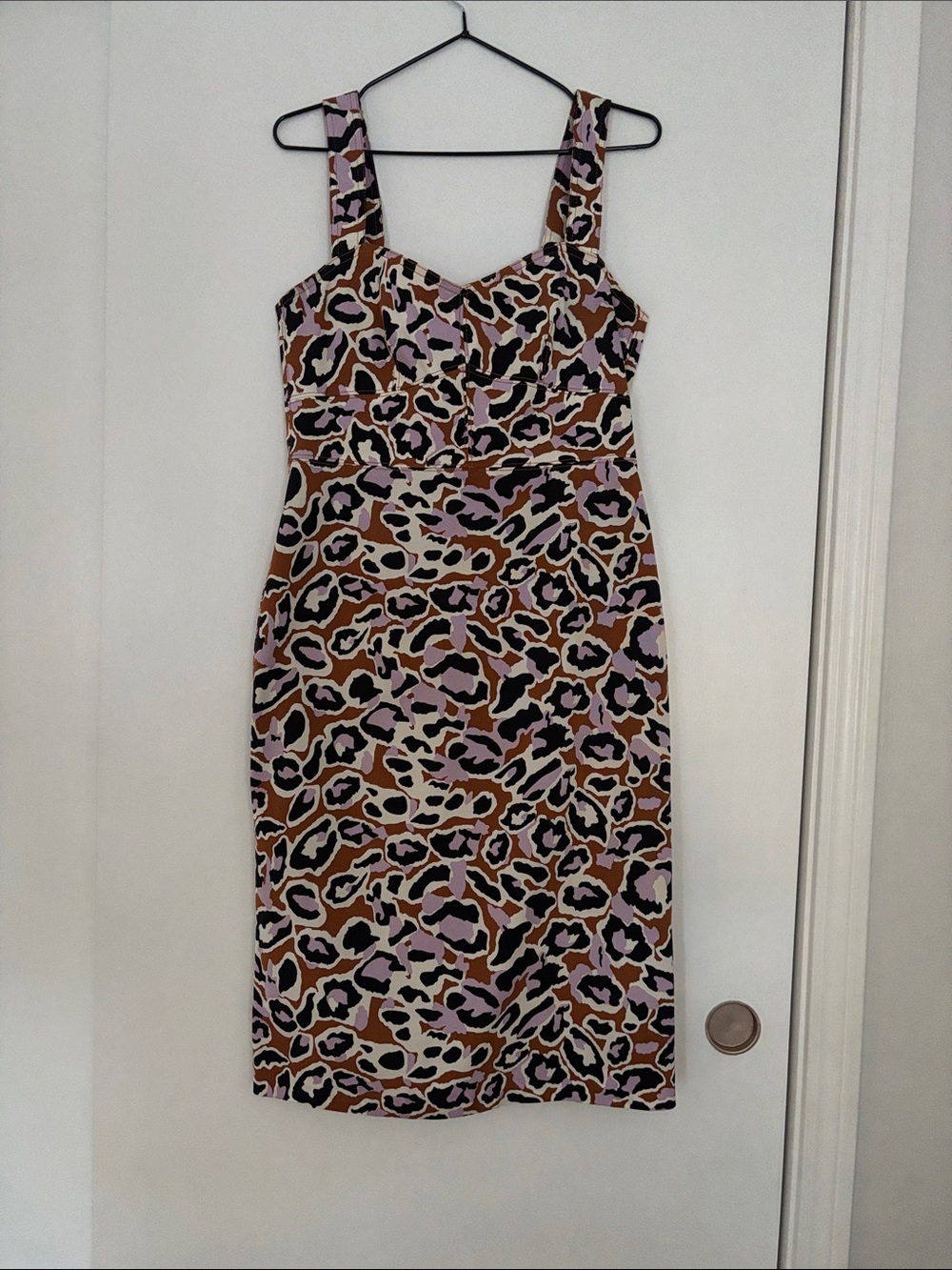 J. Crew Sleeveless Leopard-Print Midi Dress in Brown, Pink & Cream